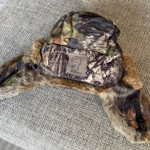 Mad Bomber - Mossy Oak Camouflage w/ Brown Rabbit Fur